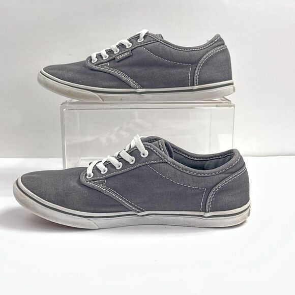 Vans Shoes Womens Size 6 Gray Canvas Low Top Lace Up Skate Casual Off The Wall - Picture 3 of 10